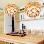 RUNNUP North Europe Designer Pinecone Suspension Light Woody Pendant Light Flying Saucer Shape Ceiling Fixtures Hanging Lighting Lamp for Bedroom Balcony Dining Room, 12