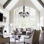 Lucidce Contemporary Chandelier 5 Light Black Pendant Lighting Farmhouse Ceiling Dining Room Lighting Fixtures Hanging for Living Room Bed Room