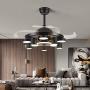 42'' Modern Ceiling Fans with Lights, 3 Colors Change 3 Speed Set, Mute motor Indoor Fan Light for Living Room, Kitchen, Bedroom, Dining Room, Dinner Rroom (Black)