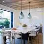 3D Glass Pendant Light, Modern Kitchen Pendant Lighting with Colored Hammered Shade, 3D Reflection Glass Hanging Pendant Ceiling Light Fixture for Living Room Bedroom Island Bar, 8in Chrome,2 Pack