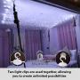 HXWEIYE 300LED Fairy Curtain Light (Upgrade Two Kinds of Light Clips) with Remote 8 Modes Times，USB Plug-in Fairy String Light for Bedroom, Parties, Walls, Windows （9.8x9.8Ft, White）