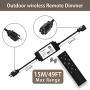 Banord Outdoor Dimmer, Max. 360W Plug-in Dimmer Switch for LED String Lights, Wireless Remote Control Dimming Controller with 4 Brightness Mode