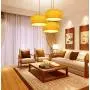 LITFAD LED Pendant Light Single Light Dome Shape Ceiling Light Rustic Rattan Pendant Lighting Modern Weave Ceiling Hanging Light for Dining Room Restaurant Living Room - 12''