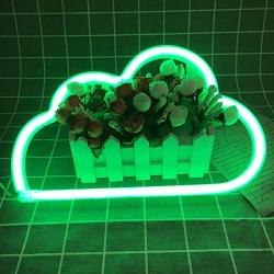 Neon Sign Decorative Cloud LED Night Light Art Wall Decor for Women Room Birthday Party Decor Powered by Battery/USB (Green)