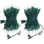 UL Certified 66 Feet 200 Count Clear Christmas String Lights, Pack of 2 Sets 33 Ft 100 Count Commercial Grade Lights Set, Connectable Decor Lights for Patio Garden Wedding Holiday (Clear - Green Wire)