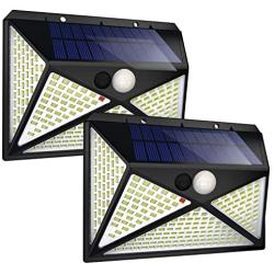 Solar Lights Outdoor [270 LED/4 Working Mode]Solar Motion Sensor Light Outdoor Wireless IP 65 Waterproof Outdoor Lights for Garden Fence Patio Garage (2 Pack)