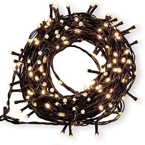 WISD Christmas Lights 43ft 100 LED Waterproof with 8 Modes and Memory, Twinkle String Lights Plug in Fairy Lights for Indoor Outdoor Xmas Tree Home Garden Party Decor, Warm White