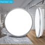 DLLT 35W Modern Dimmable LED Flush Mount Ceiling Light Fixture with Remote-15 Inch Round Close to Ceiling Lights for Living Room Bedroom Kitchen Dining Room Lighting, Timer, 3 Light Color Changeable