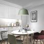 LAKIQ Modern Pendant Light Dome Shade Single Hanging Pendant Lamp Kitchen Island Lighting for Dining Room Living Room Bedroom (9.84,Green)