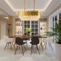 Luxury K9 Crystal Pendant Light,Oval Crystal Chandelier 3 Tiers Raindrop Crystals Flush Mount Ceiling Light Fixture with Adjustable Hanging Chain for Dining Room Living Room,E14 x 10 Lights,Gold