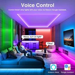 Onforu 65.6ft Smart WiFi LED Strip Lights, 20m RGB Light Strip Compatible with Alexa, Google Assistant, Dimmable Colored LED Light Strip by App Control, Music Synchronize Color Changing Tape Lights