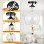 Industrial Semi Flush Mount Ceiling Light with Clear Glass Shade, Vintage Close to Ceiling Light, Farmhouse Hanging Ceiling Light Fixture for Hallway, Dining Room, Bedroom, Entryway, Cafe, Bar, Foyer
