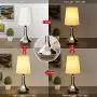 Table Lamp, Deeplite 3 Way Dimmable Bedside Lamps, Silver Touch Control Lamp Set of 2 for Bedroom, Living Room (6W LED Bulb Incuded)