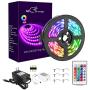 RGB LED Strips Lights Kits 12V Color Changing Strip Lighting with Remote Rope Light for Room, Bedroom, Home, Kitchen Cabinet, Christmas, Party Decoration, Non-Waterproof (16.4FT/5M-RGB)