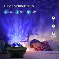 Galaxy Projector Light Ocean Wave Projector,3 in 1 Starry Night Light Projector Bedroom w/LED Nebula Cloud and Bluetooth Music Speaker As Gifts Decor Birthday Party Wedding Bedroom Living