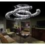 LAKIQ LED Crystal Flush Mount Ceiling Lighting Fixture Modern Living Room Bedroom Close to Ceiling Light with Sparkling Crystal Beads(11’’, White Light)