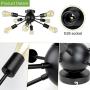 Depuley 8-Light Sputnik Chandeliers Flush Mount, Mid Century Ceiling Bedroom Light Fixtures, Modern Black Ceiling Retro Lamp for Kitchen/ Living Room/Dining Room Lighting, 8X E26 Sockets