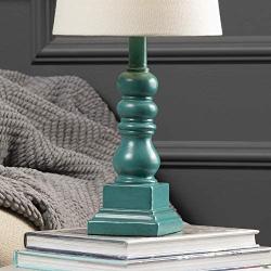 Crestview Collection Benson 18.5 Inch Distressed Blue Resin Table Lamp for Living Room, Bedroom and Home Office