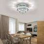 Modern Crystal Ceiling Light Flush Mount Round LED Chandeliers Lamp with 6000K for Bedroom Dining Room Living Room Hallway Foyer Entry ( 30w Cool White)