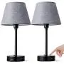 Focondot Touch Control Lamps, Built in 2 USB ports and 1 AC Outlet Bedside Table Lamp, Gray Nightstand Lamps Include 2 Dimmable Edison LED Bulbs, Ideal USB Lamps for Bedroom Living Room Office(2 Pack) Focondot Touch Control Lamps, Built in 2 USB ports and 1 AC Outlet Bedside Table Lamp, Gray Nightstand Lamps Include 2 Dimmable Edison LED Bulbs, Ideal USB Lamps for Bedroom Living Room Office(2 Pack)