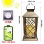 Eigreen Hanging Solar Lantern Lights PVC Outdoor Waterproof LED Flickering Flameless Candle Decorative Solar Lantern , for Patio Courtyard Garden (1pack)