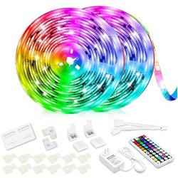 Led Strip Lights, Super Bright RGB 32.8ft/10M 24V Color Changing Led Strip Lights with 44 Keys RF Remote Controller for Bedroom Room TV Party Wedding