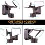 Enbrighten 2-in-1 LED Outdoor Flood Security Light, Motion Sensor, 2480 Lumens, 2 Adjustable, Selectable Color 2200K-5000K, Driveway, Patio, Front Yard, Garage, 40768, Bronze 2 Head