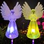 Angel Landscape Path Lights 2 pcs Angel Solar Lights Outdoor Grave Decorations for Cemetery Garden Gifts for mom Garden Decorations Garden Gift Memorial Stones for Loved Ones Grandma Birthday Gifts