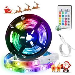 Led Strip Lights 6.6ft USB Powered Strip Light Sync to Music Color Changing Flexible Tape Lights with Remote for Home Bar Decoration