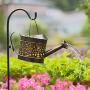 AMWGIMI Garden Solar Lights Pathway Outdoor,Dew Drop Water Can Garden Stake Metal Lights Decorative Yard Art Waterproof LED Garden Lights,for Patio Yard Walkway Pathway Lawn Decorations