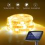 Solar Strip Lights, 16.4FT Warm White Solar Fairy Lights Waterproof IP65 Solar Garden Light 2 Modes Auto ON/Off Flexible and Cuttable Solar String Lights for Indoor Outdoor Christmas Party
