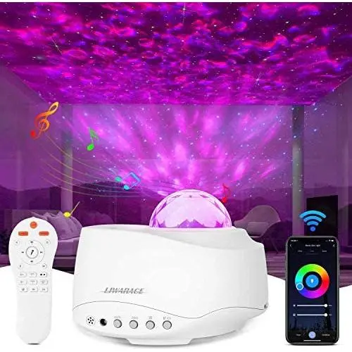 Star Projector Night Light,Htwon Galaxy Projector for Kids Bedroom Adults with Bluetooth Music Speaker & Remote Control Work with Alexa Google Home Nebula Sky Light Projector for Ceiling