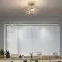 POPILION Modern Design Stainless Steel 2 Light Ceiling Flush Mount Crystal Chandelier Lighting,Crystal Ceiling Light Fixture Suitable for Bedroom, Living Room POPILION Modern Design Stainless Steel 2 Light Ceiling Flush Mount Crystal Chandelier Lighting,Crystal Ceiling Light Fixture Suitable for Bedroom, Living Room