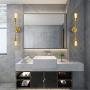 JHLBYL Bathroom Vanity Light 2-Light Wall Sconce Brushed Gold Bronze Classic Mid Century Wall Lamp Wall Light for Bathroom Modern Dining Room Living Room