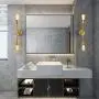 JHLBYL Bathroom Vanity Light 2-Light Wall Sconce Brushed Gold Bronze Classic Mid Century Wall Lamp Wall Light for Bathroom Modern Dining Room Living Room