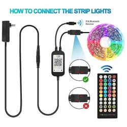 50ft /15M LED Strip Lights Kit, Flexible Led Light Strip Color Changing 5050 RGB with WiFi Bluetooth Remote Phone App Controller, LED Rope Lights Strip Sync to Music for Bedroom,Party and Home