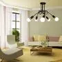 Modern Chandelier,Vintage Industrial Iron Pendant Light 12-Lights Spider Ceiling Lamp for Dining Room, Living Room(Containing Retro Tungsten Bulb)