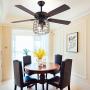 Retro Industrial Ceiling Fan with Light 5 Wood Reversible Blade Chandelier Fan Remote Control Iron Cage Pendant Light Fan for Living Room(52 Inch) Retro Industrial Ceiling Fan with Light 5 Wood Reversible Blade Chandelier Fan Remote Control Iron Cage Pendant Light Fan for Living Room(52 Inch)