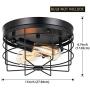 Qcyuui Industrial Semi Flush Mount Ceiling Light, E26 Metal Rustic Cage Ceiling Lamp Fixture, Vintage Black Kitchen Lighting for Farmhouse Hallway Dining Room, 2 Lights