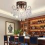 Q&S Small Crystal Ceiling Light Fixture Flush Mount,Black Ceiling Lights Modern Chandelier,Bedroom Hallway Closet Light Fixture Ceiling,Dia9.5'' 1 Light E12