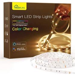 Treatlife Smart Led Strip Lights, 16.4ft Color Changing WiFi Rgb Led Lights TV Backlight, Works with Alexa, Google Assistant for Voice Control, for Bedroom, Kitchen, Party