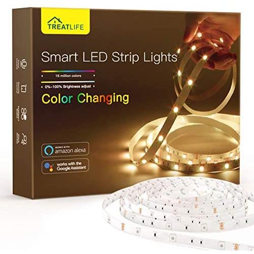 Treatlife Smart Led Strip Lights, 16.4ft Color Changing WiFi Rgb Led Lights TV Backlight, Works with Alexa, Google Assistant for Voice Control, for Bedroom, Kitchen, Party