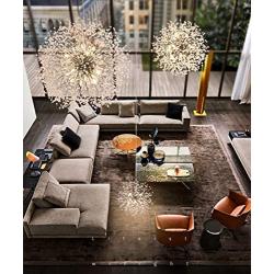 Dellemade Modern Sputnik Chandelier, DD00906N 12-Lights Fireworks Pendant Light,Silver Crystal Ceiling Light Fixture for Bedroom,Living Room,Dining Room