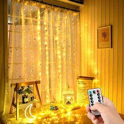 StillCool 300 LED Curtain String Lights (9.8 x 9.8 ft) 8 Modes Fairy Lights Remote Control USB Powered Waterproof Lights for Indoor Outdoor Christmas Bedroom Party Wedding Home Garden Wall Decorations