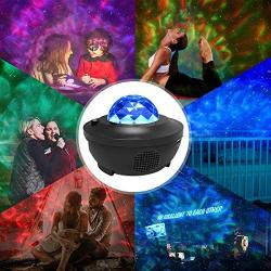 Laser Star Projector,LED Night Light Projector with Nebula Cloud,3 in 1 Sky Ocean Wave Projection with Bluetooth Speaker Voice Control for Christmas Party Home Theatre Baby Kids Bedroom