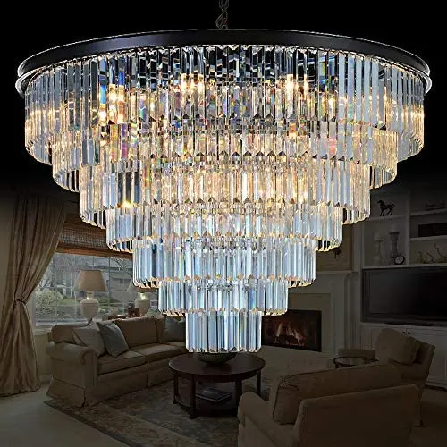 Meelighting 24 Lights Empress Crystal Chandelier Lighting Modern Contemporary Chandeliers Pendant Ceiling Lamp Lights Fixture 7-Tier for Dining Room Living Room Hotel Showroom W39.4'' Meelighting 24 Lights Empress Crystal Chandelier Lighting Modern Contemporary Chandeliers Pendant Ceiling Lamp Lights Fixture 7-Tier for Dining Room Living Room Hotel Showroom W39.4''