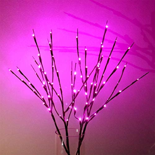 AMARS 2 Pack Decorative LED Lighted Branch Lights Battery Operated Pink Home Artificial Branches Decoration for Living Room, Vase, Bedroom, Room (29.5 Inches, 20 LEDs)