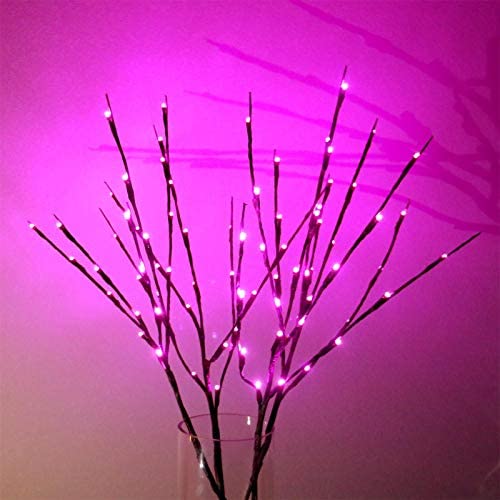 AMARS 2 Pack Decorative LED Lighted Branch Lights Battery Operated Pink Home Artificial Branches Decoration for Living Room, Vase, Bedroom, Room (29.5 Inches, 20 LEDs)