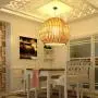 LITFAD Beige Globe Hanging Lamp Pastoral Single Light Rattan Pendant Light Decorative Ceiling Hanging Light for Dining Room Restaurant Hallway Corridor - 16'' (40 cm)