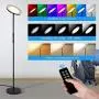 Albrillo Floor lamp - Dimmable LED Floor lamp with RGB and 3 Color Change Modes, Remote Control, 3000K-5000K, 20W/2000lm Super Bright LED Torchiere, Modern Standing Lamps for Bedroom, Office, Black Albrillo Floor lamp - Dimmable LED Floor lamp with RGB and 3 Color Change Modes, Remote Control, 3000K-5000K, 20W/2000lm Super Bright LED Torchiere, Modern Standing Lamps for Bedroom, Office, Black